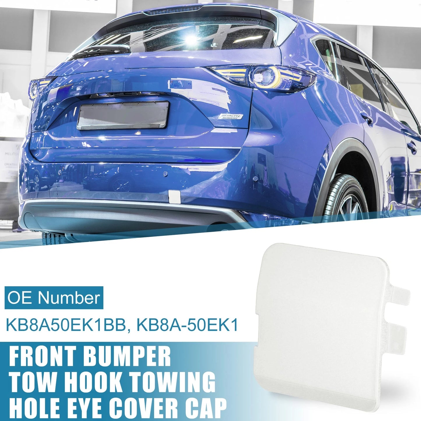 Rear Bumper Tow Hook Cover for Mazda CX-5 (2017-2021) White