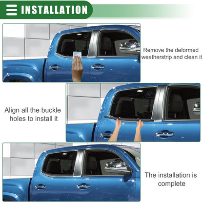 Rear Right Door Window Belt Weatherstrip for Toyota Tacoma (2005-2015) Black