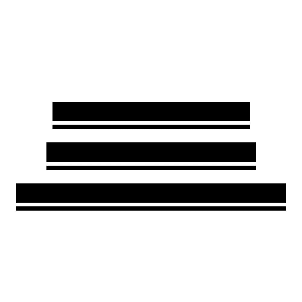 3 x Car Hood Roof Trunk Racing Stripe Vinyl Decal Stickers