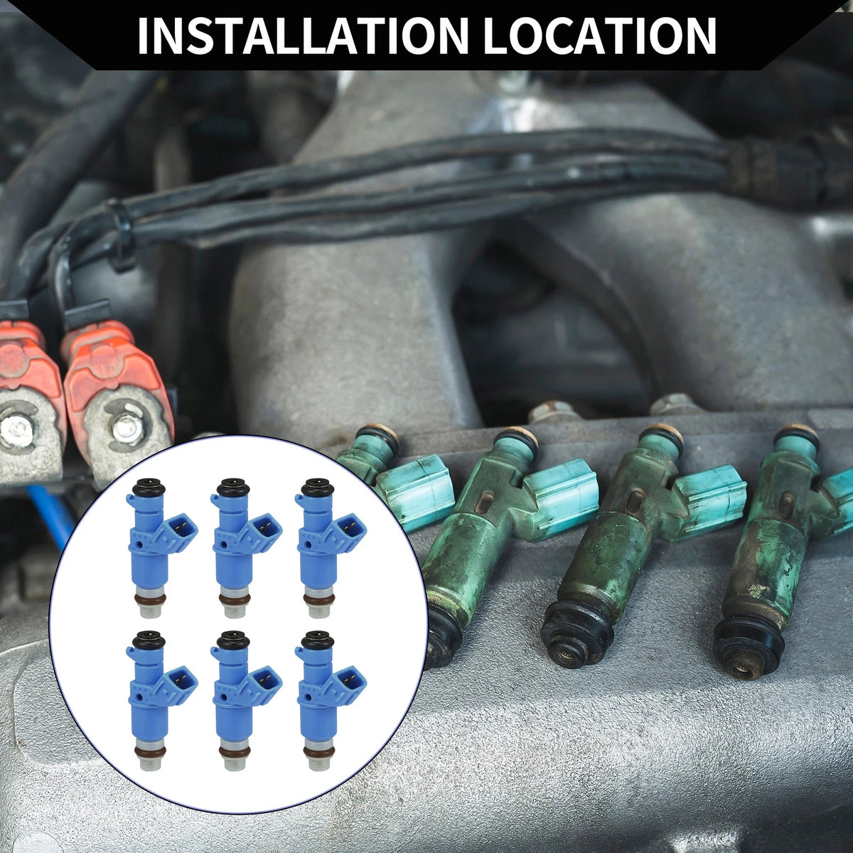 Blue 6 x 3.0L Fuel Injectors for Honda Accord (2003-2007)