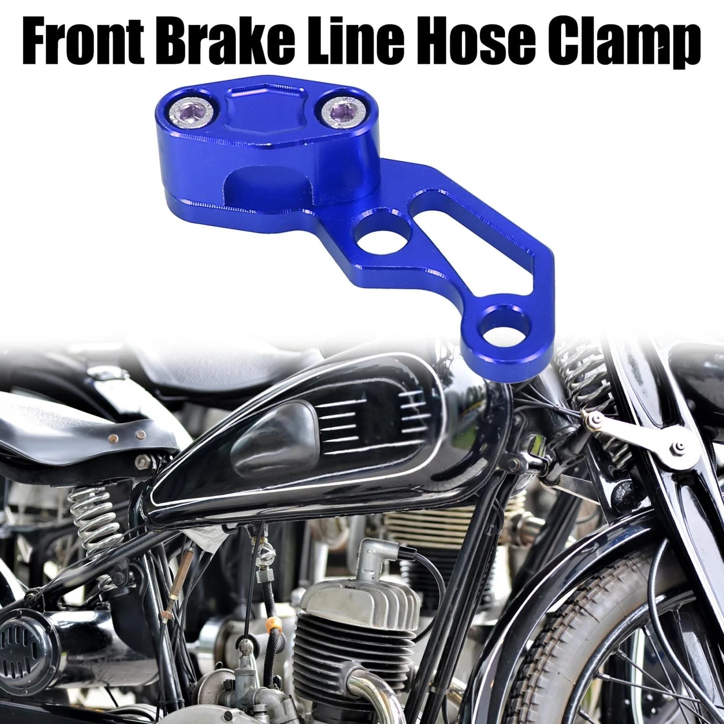 Front Brake Line Hose Clamp for Motorcycle Blue