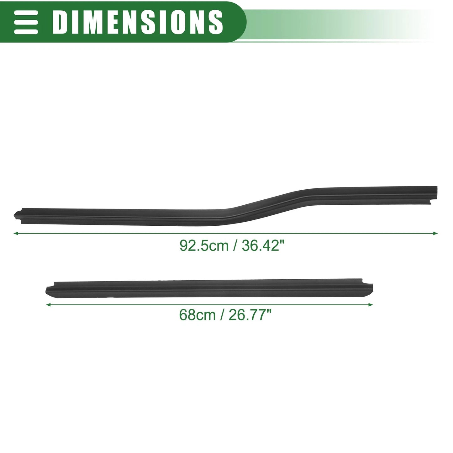Window Weatherstrip Set for Ford F-250 (2013-2016) Rubber Black