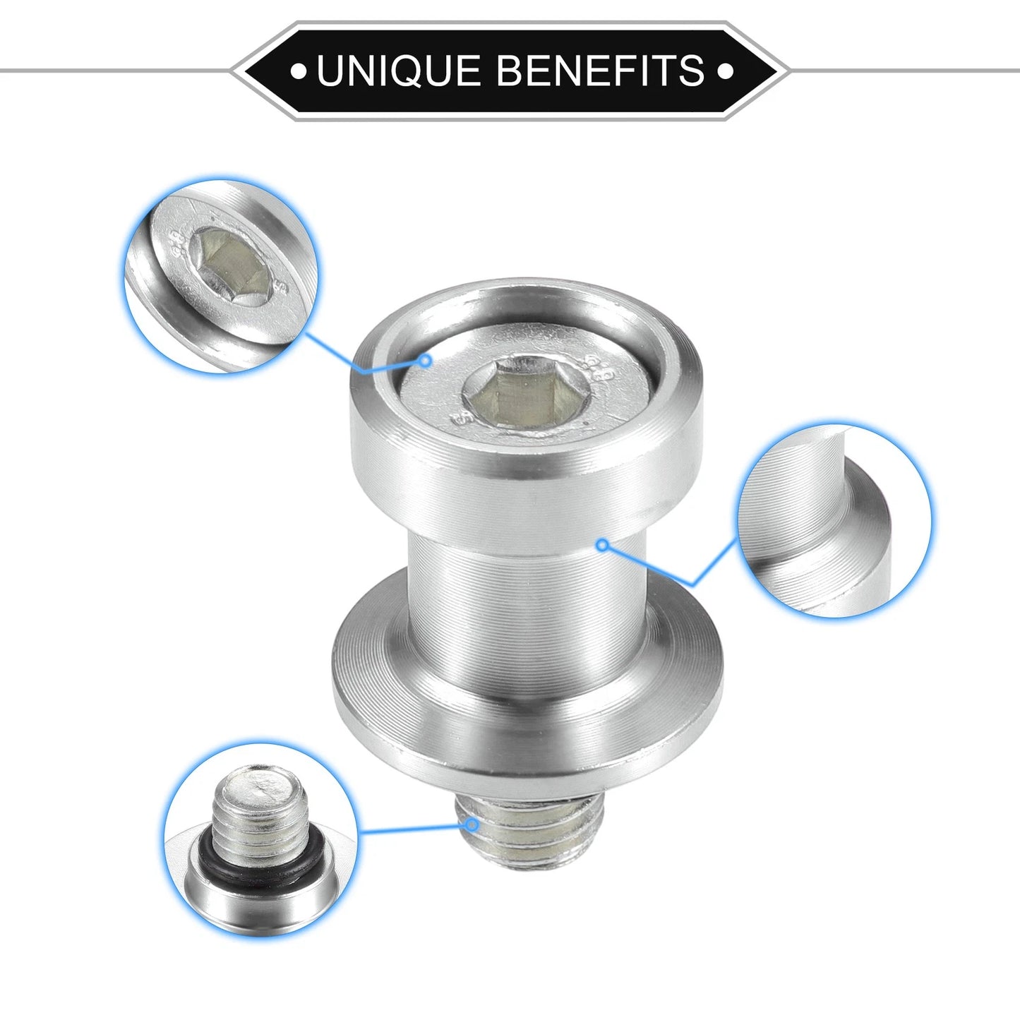 Pair / 10mm / CNC Swingarm Spool Slider Stand Silver Tone for Motorbike