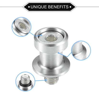 Pair / 10mm / CNC Swingarm Spool Slider Stand Silver Tone for Motorbike