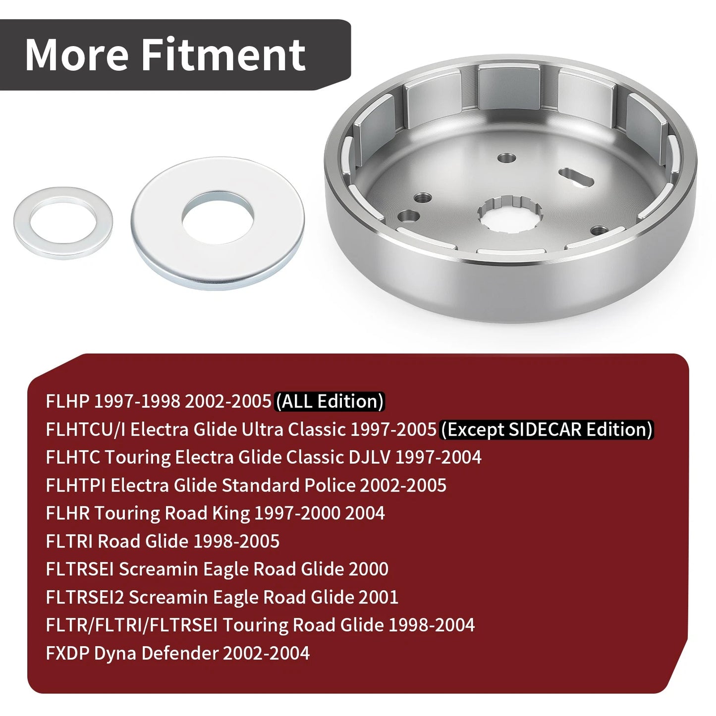 45Amp Alternator Flywheel Rotor for FLH FLHP FLHT FLHR FXDP (1999–2006)