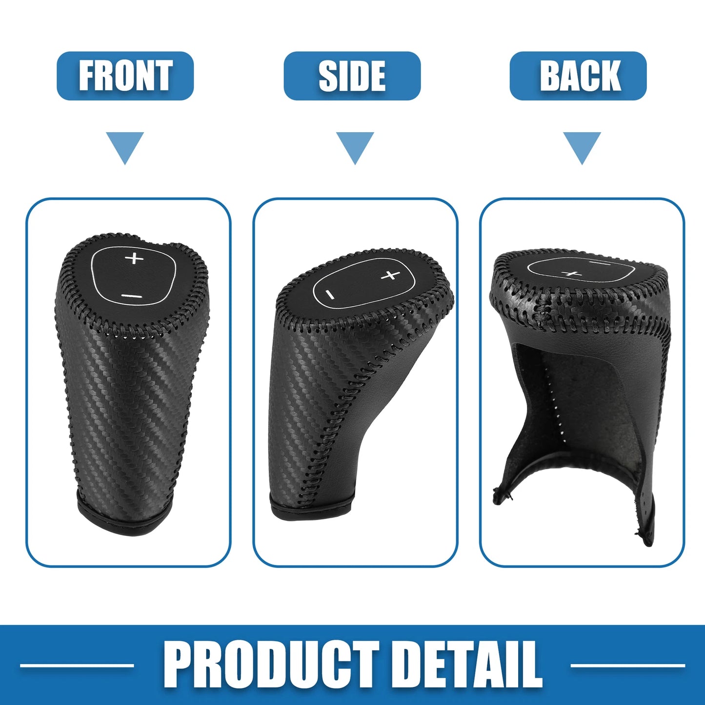 Gear Shifting Knob Cover Trim for Chevy Equinox Carbon Fiber Pattern Black