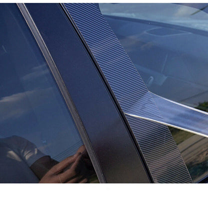 6 x Carbon Fiber Window Pillar Trim Cover for Jeep Compass (2017–2023)