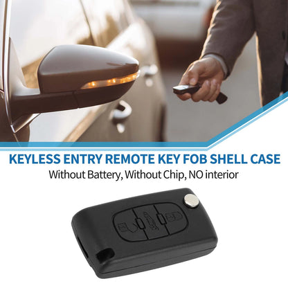 3 x Keyless Entry Remote Fob Shell Case for Peugeot 207 (2006-2014)