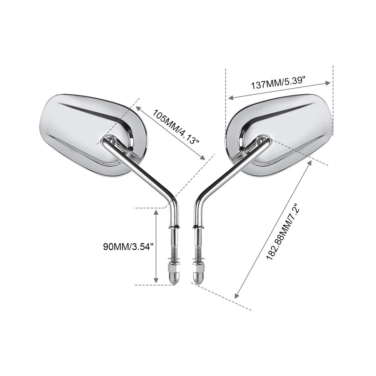 Chrome Rear View Mirrors for Harley Davidson Sportster XL 1200 883 (2004-2023)