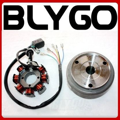 8 Poles Magneto Stator & Flywheel for 200cc 250cc PIT Trail Quad ATV