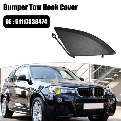 Front Bumper Tow Hook Cover for BMW X3 28iX 35iX (2015-2017) Black