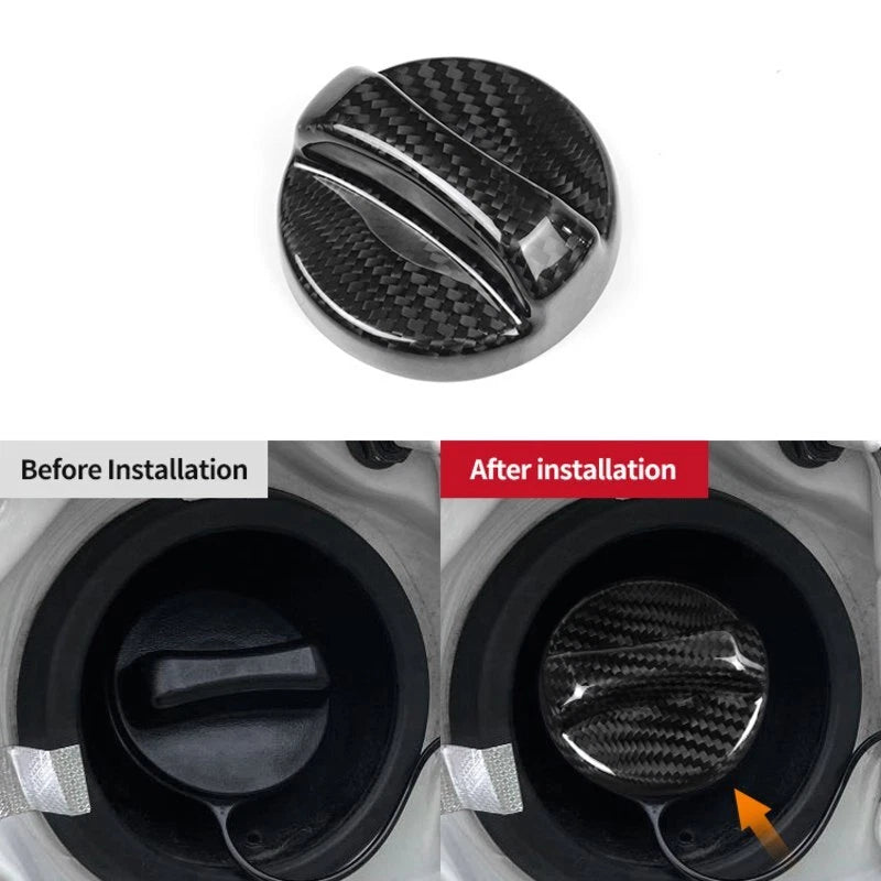 Carbon Fiber Inner Fuel Tank Cap Cover Trim for Chevrolet Camaro 2012-2015