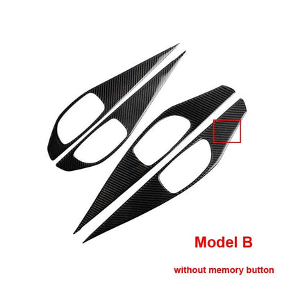 Carbon Fiber Interior Door Handle Panel Cover Trim fit for Infiniti Q50 14-19