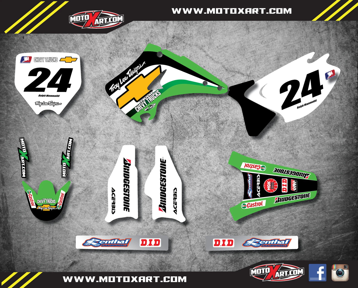 Full Graphics Kit for KX 125/250 2003-2011 - Custom Stickers Decals