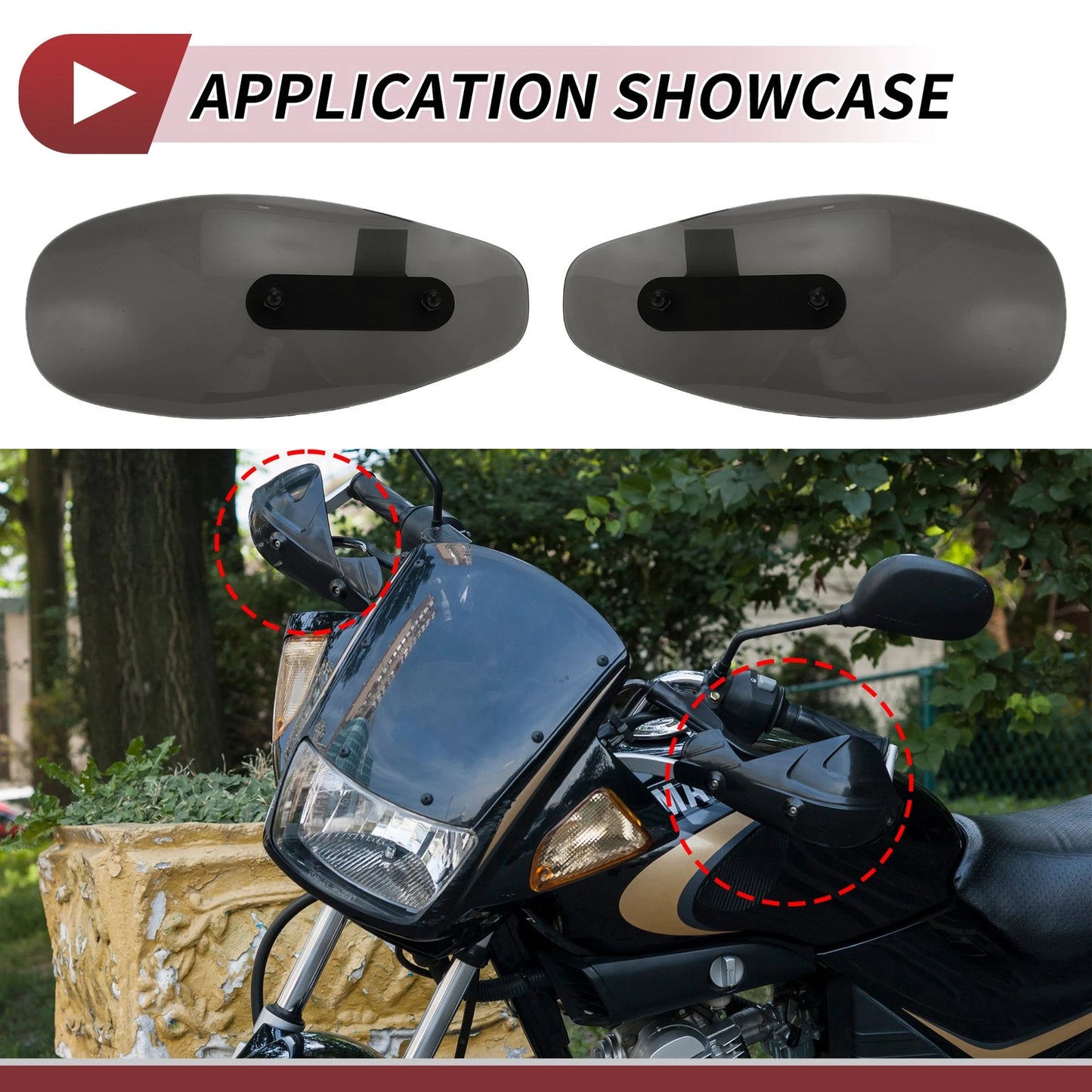 Hand Guard Set for Motorcycle Universal Smoked Black Cold Protection