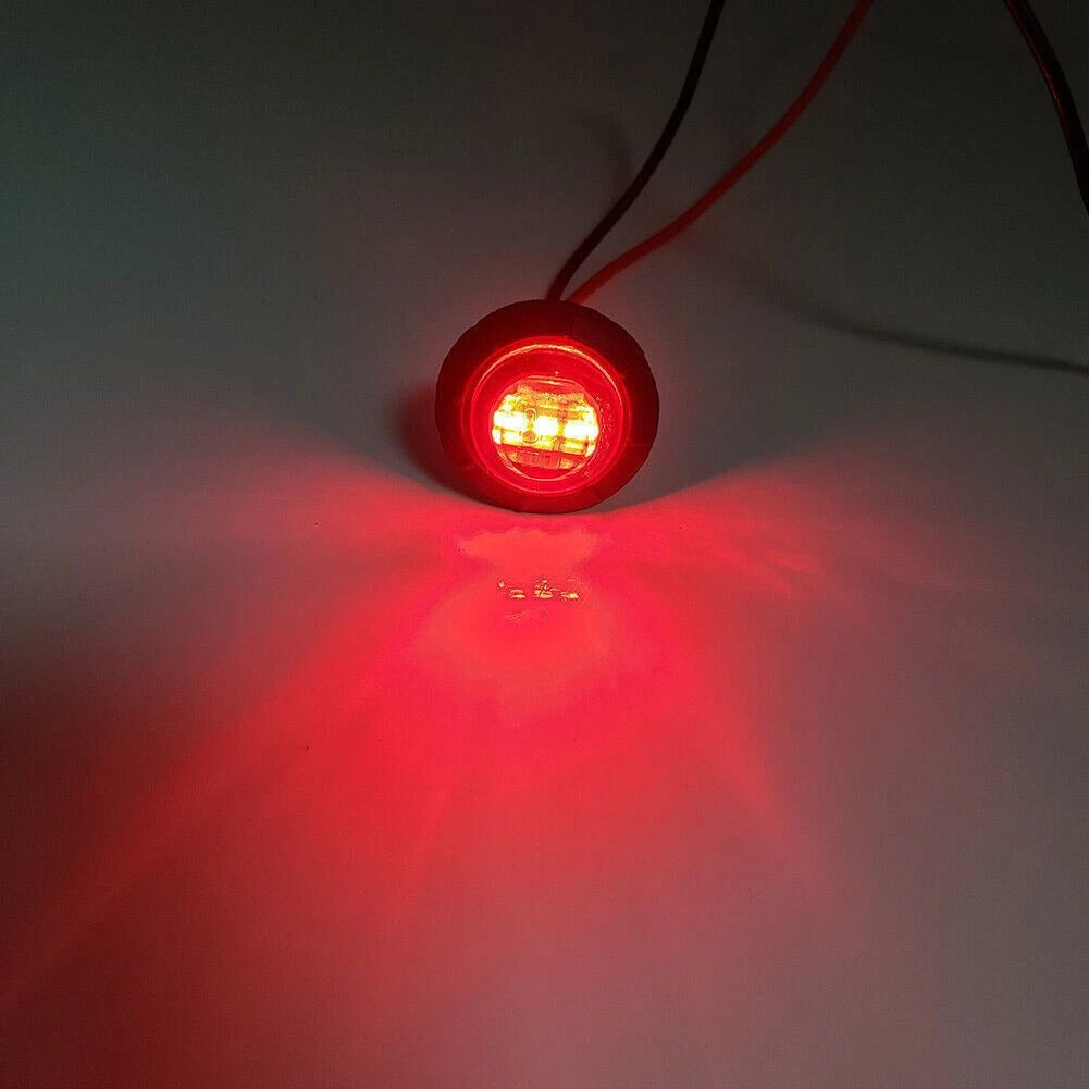 Round LED Light Front Rear Side Marker Lamp for Car Truck SUV Bus Van