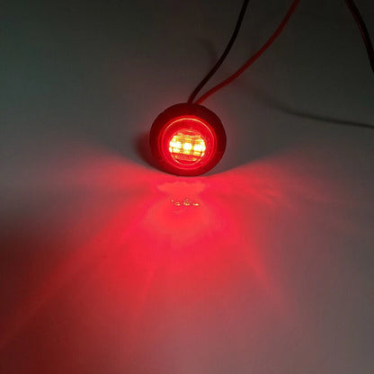 Round LED Light Front Rear Side Marker Lamp for Car Truck SUV Bus Van