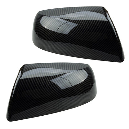 Carbon Fiber Look Rear View Mirror Covers for Toyota Tundra, Sequoia (2007-2021)