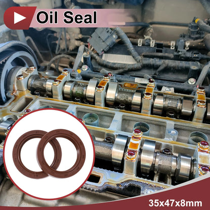Oil Seal 35x47x8mm FKM Rubber Brown 2 x Seal Ring Rotary Shaft