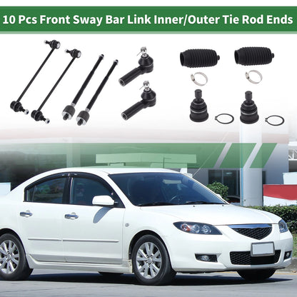 10pcs Tie Rod End Sway Bar Link Front Suspension for Mazda Tribute (2005–2006)