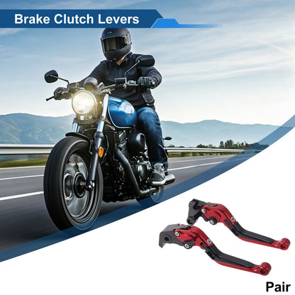 Adjustable Brake Clutch Levers for Yamaha YZF R1 Red Head Black Handle