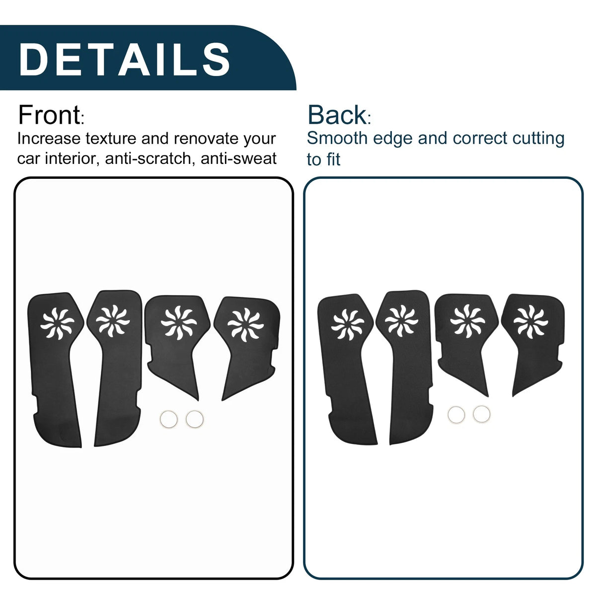 Leather Anti Kick Pad Door Sticker for Porsche Cayenne (2018-2018) 1 Set