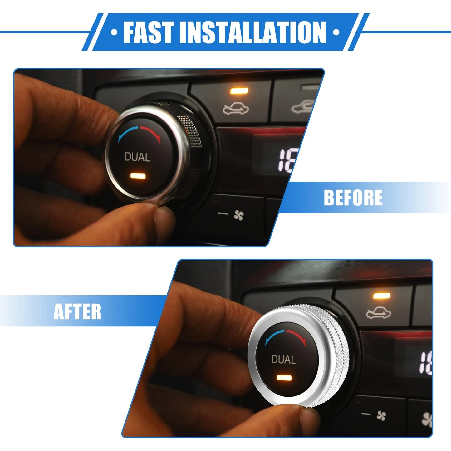 4 x AC Climate Control Knob Rings for Ford Maverick (2022-2023) Silver Tone