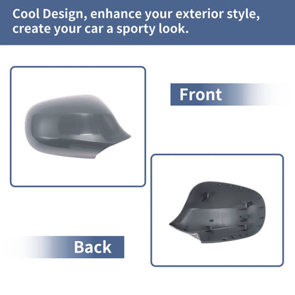 Right Passenger Side Mirror Cover Cap Replacement Grey for BMW 3 Series (2006-2013)