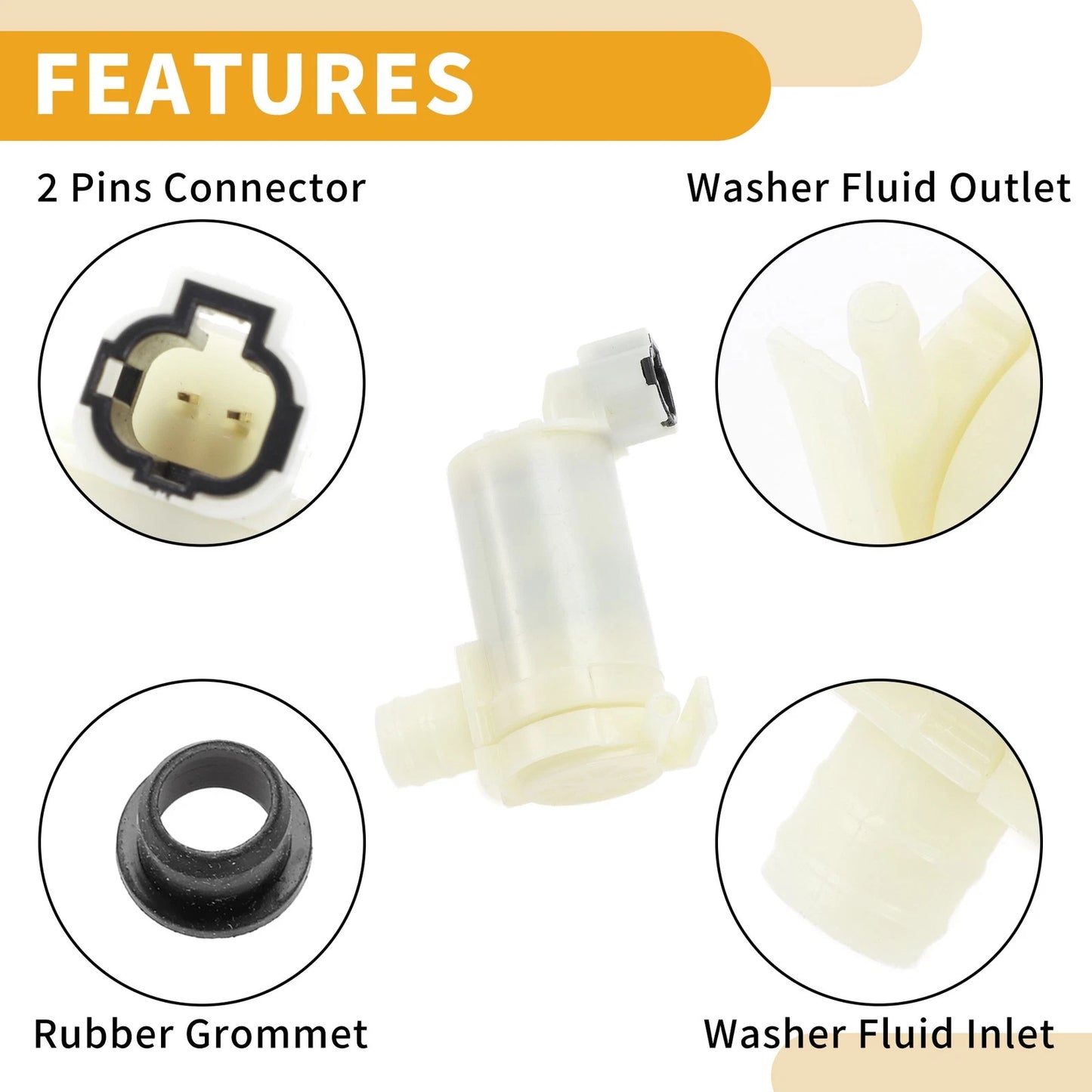 Washer Pump with Grommet for Nissan Pathfinder (1996-2004)