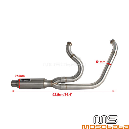 Exhaust Muffler Pipe for Harley Dyna Fat Bob FXDF Super Glide FXDC (2006-2017)