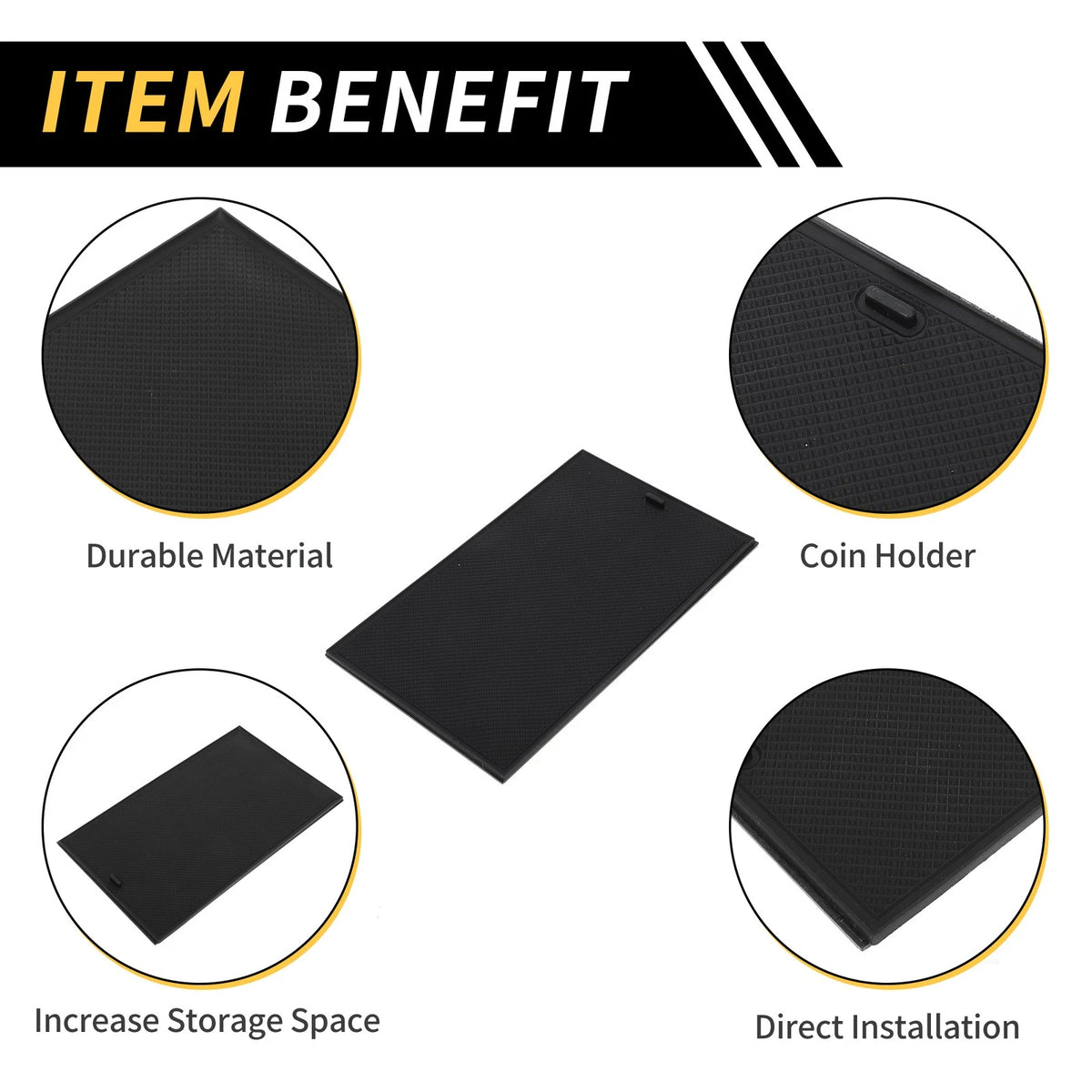 Center Console Organizer Pad for Chevy Silverado 1500 and GMC Sierra 1500 Black