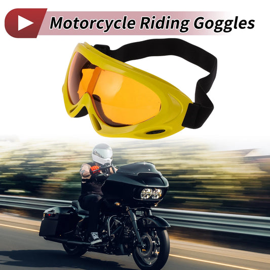 Goggles for Motorcycle Riding Orange Lens Yellow Frame PC TPU