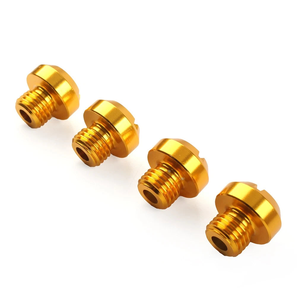 4 x Universal Motorcycle Mirror Hole Blanking Plugs for M10 Screws - Gold