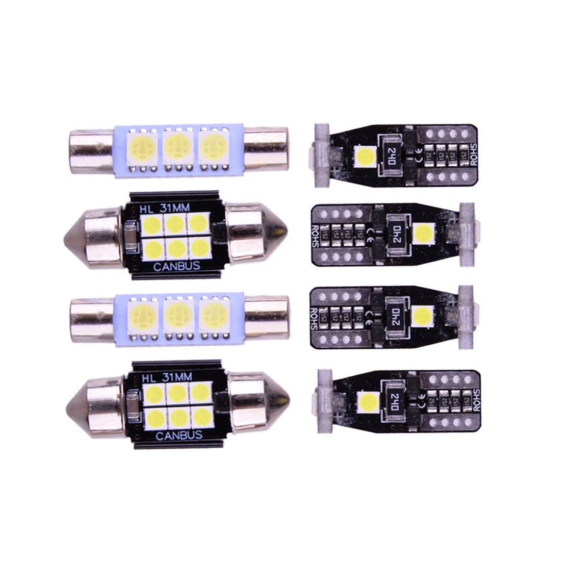 8x White LED Interior Lights Package for Toyota Tacoma (2005-2023)
