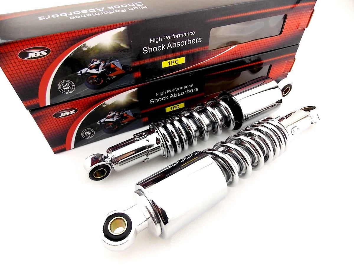 300mm JBS Chrome Rear Shock Absorbers for Yamaha SR250 (1980-1982)
