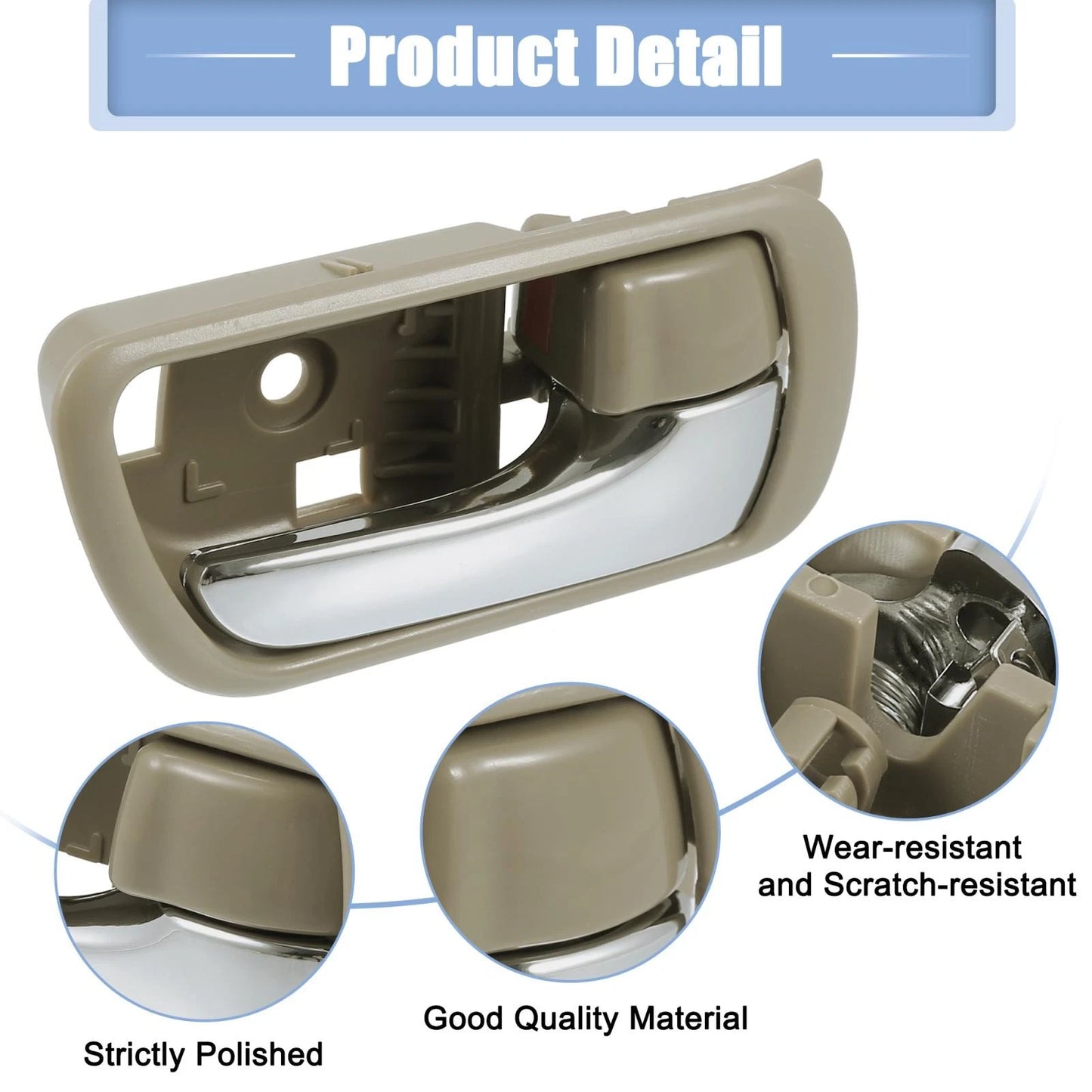 Beige Electroplate Inner Door Handle for Toyota Camry