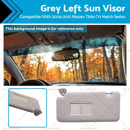 Grey Left Sun Visor for Nissan Tiida C11 Hatch (2004-2012)