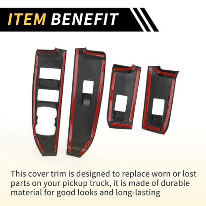 Carbon Fiber Front Door Window Switch Panel Set for Ford Maverick (22-24)