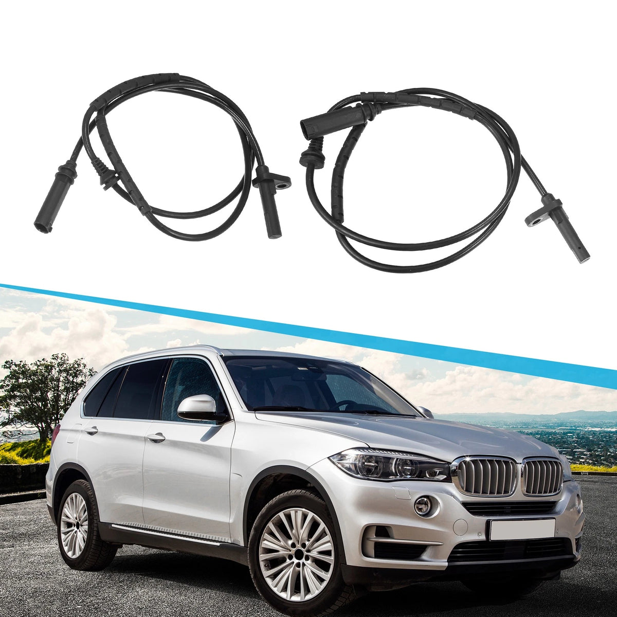 2 x Rear ABS Wheel Speed Sensors for BMW X6 3.0L (2008-2014)