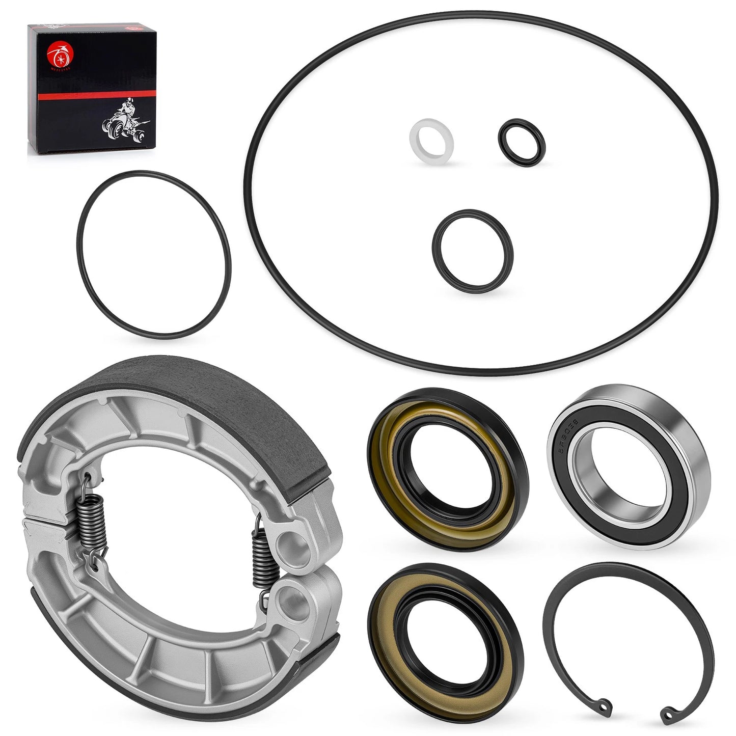 Rear Brake Drum Bearing Seals Shoes for Honda Rancher 420 TRX420TE 2007-2013