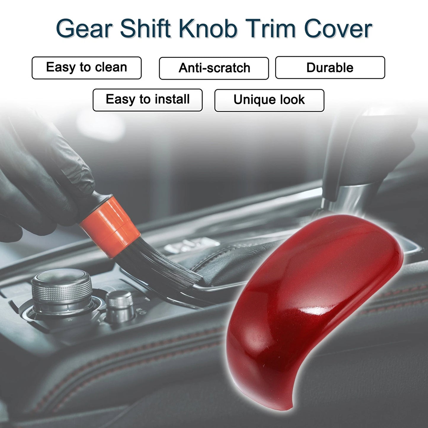 ABS Gear Shift Knob Cover for Honda CR-V 2023-2025 Red