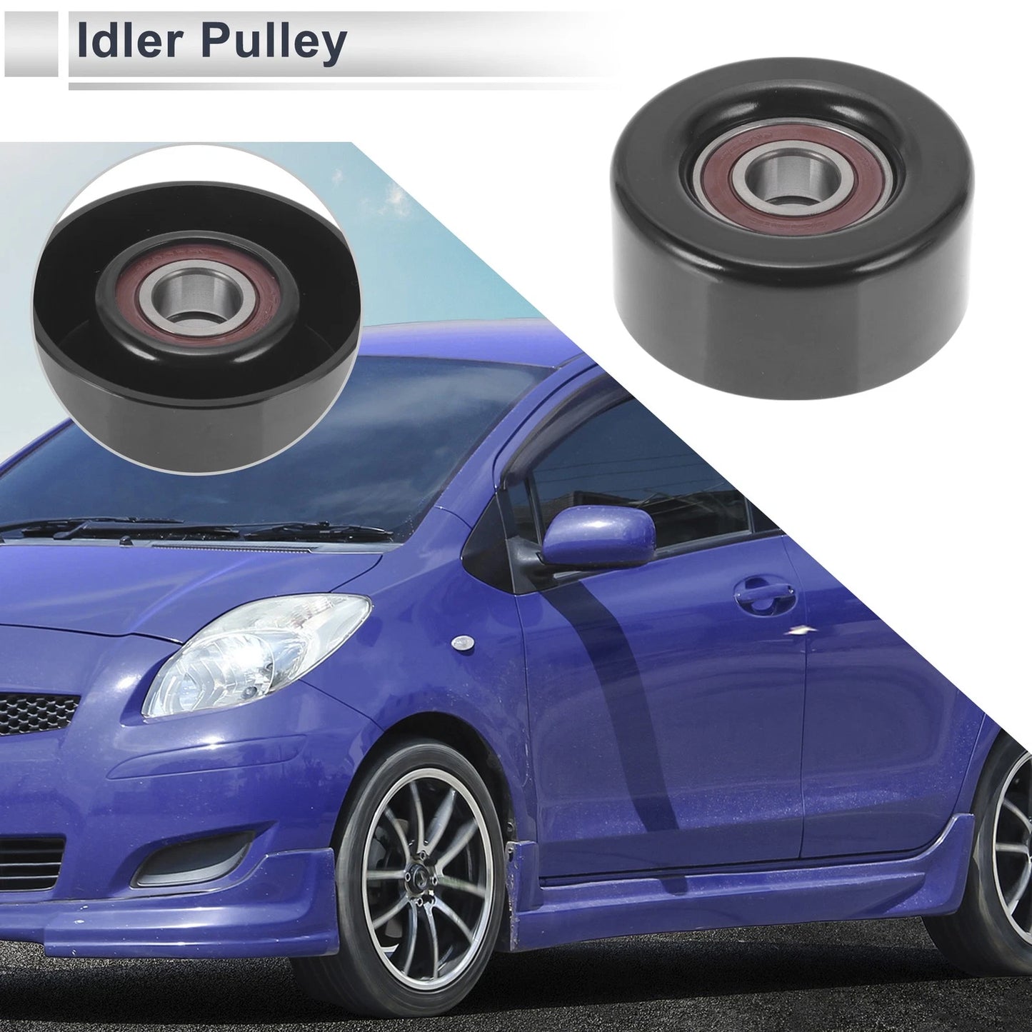 Drive Belt Idler Pulley for Toyota Camry (2003-2018) - Black 1 Pcs
