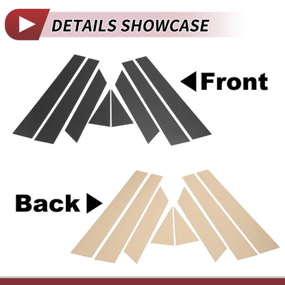 8 Pcs Door Pillar Window Trim for Nissan Altima (2013-2018) Carbon Fiber Black