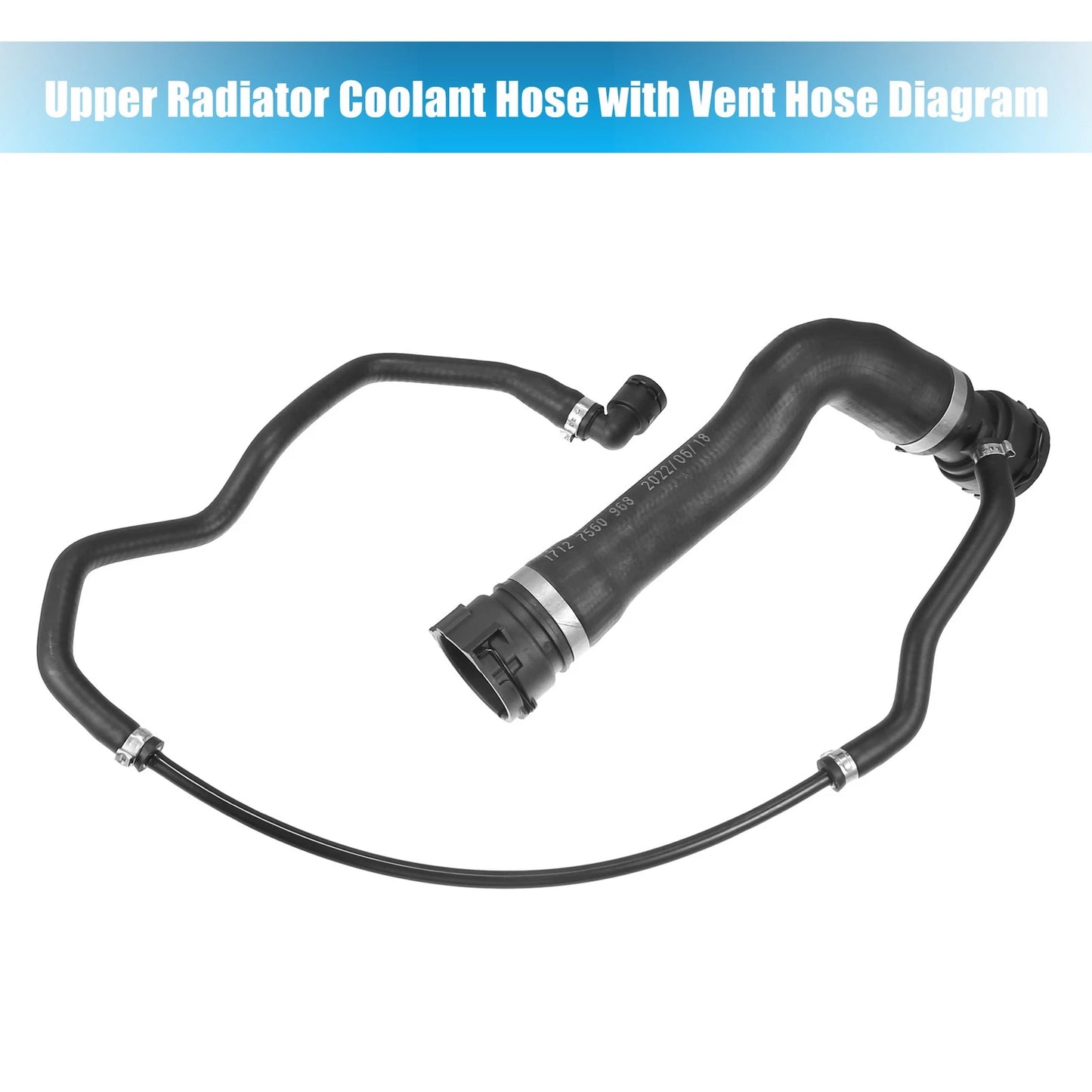 Upper Radiator Coolant Hose & Vent Hose for BMW 528i (2008-2010)