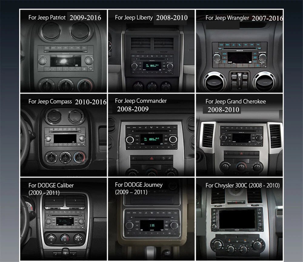 10.33'' Car Stereo GPS Navigation for Jeep Wrangler, Dodge RAM (2011-2023)
