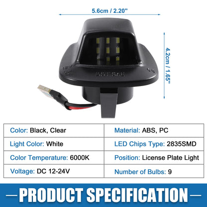 Pair  White LED License Plate Light Assembly for Dodge Dakota