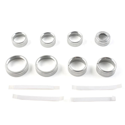 8x Air Conditioner Switch Knob Trim Silver for GMC Sierra (2014-2018)