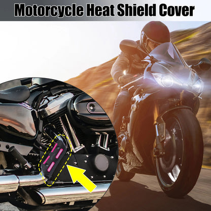Rose Red Heat Shield Exhaust Pipe Protector for Universal Motorcycle