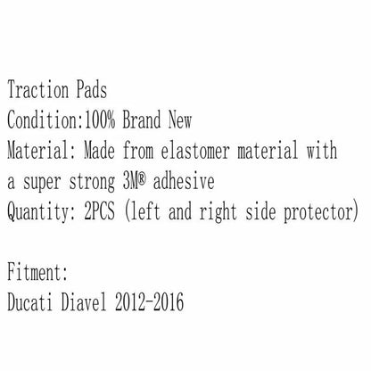 3 x Tank Pads Traction Knee Protectors for Ducati Diavel (2012-2016)