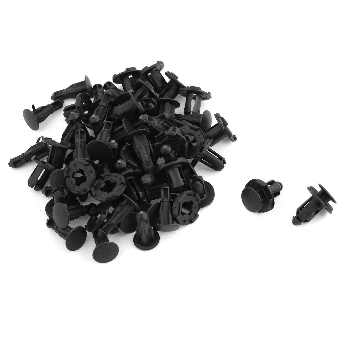 50 Pcs 8mm Hole Push Clip Black Plastic Rivet for Toyota